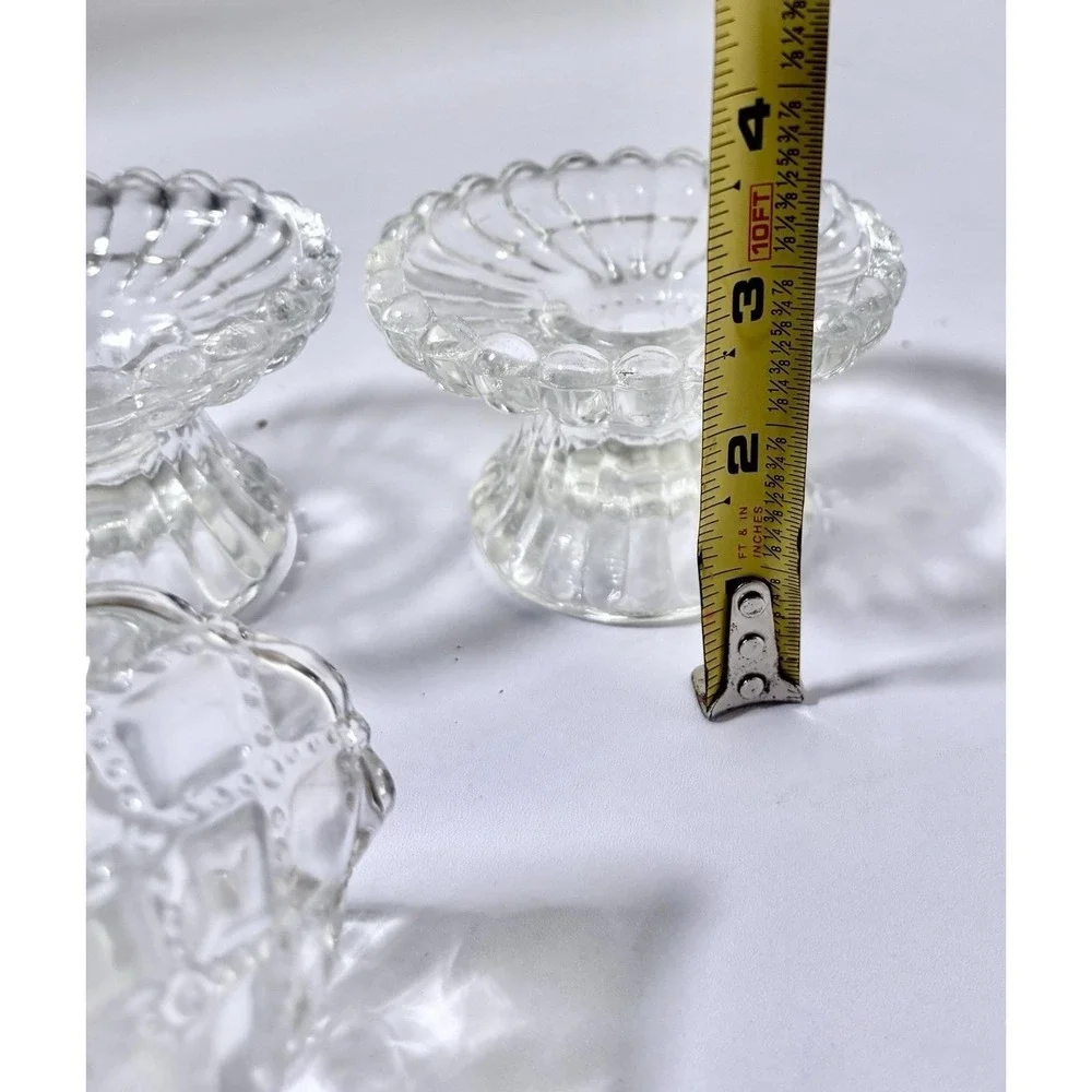 Vintage Partylite Quilted Crystal Pair Votive Candle Holders,P9246,-2 PIECE SET